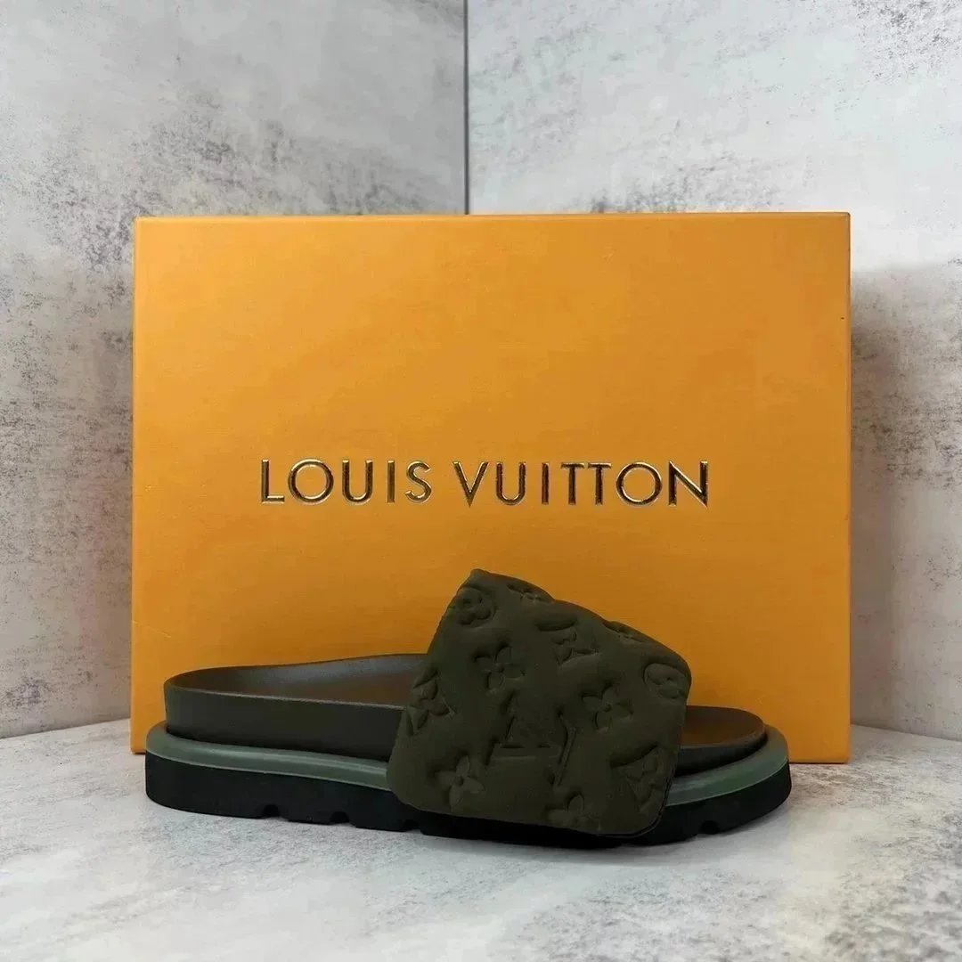 Louis Vuitton Miami Monogram Slides – Dark Green/Black