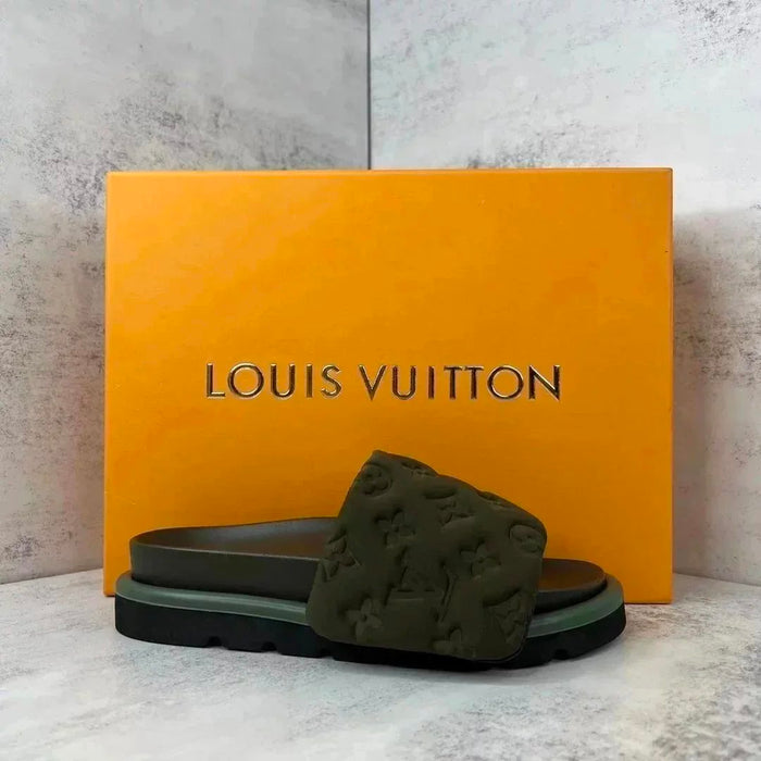 Claquettes Louis Vuitton Miami Monogram – Vert foncé/Noir