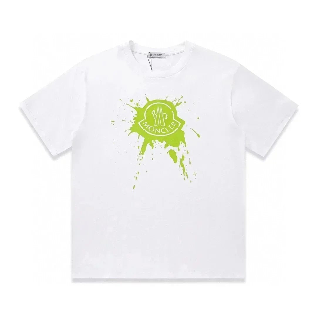 Moncler Paint-Splatter Logo T-Shirt – White