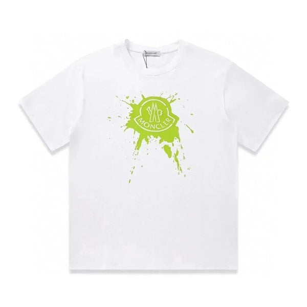 Moncler Paint-Splatter Logo T-Shirt – White
