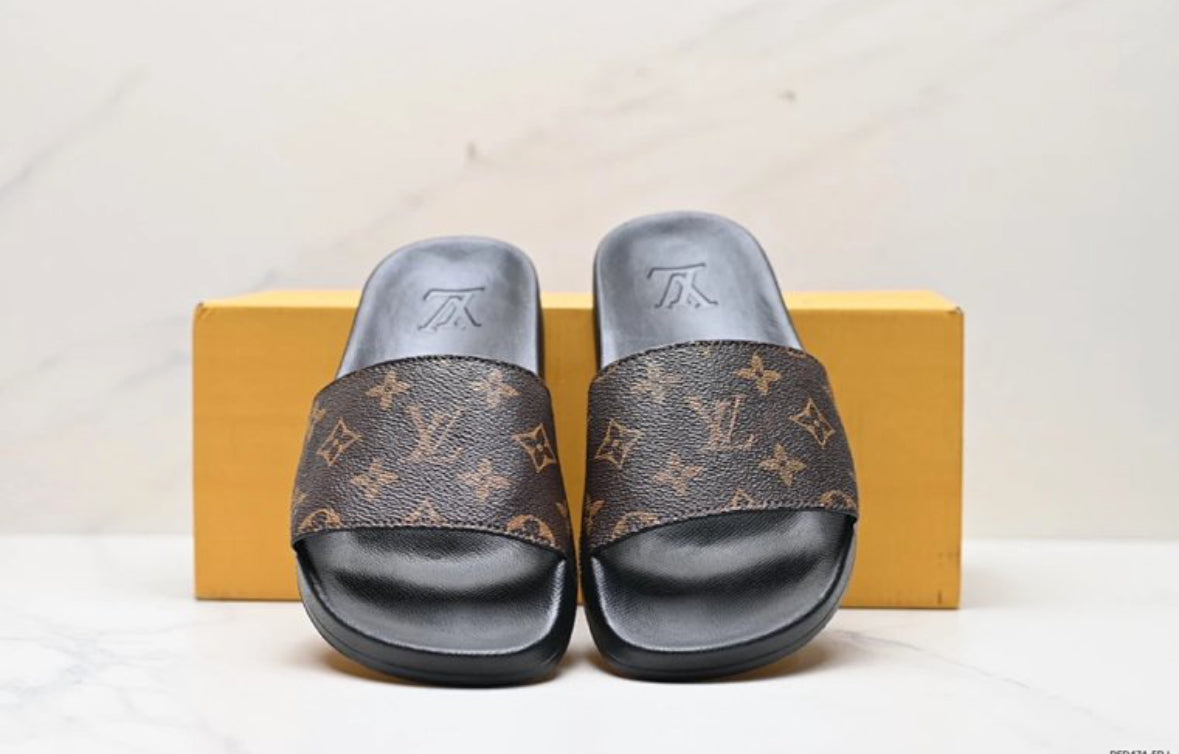 Louis Vuitton Monogram Slides – Brown