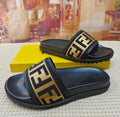 Fendi FF Slides – Black/Gold