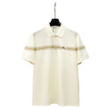 Burberry Striped Equestrian Knight Polo – White