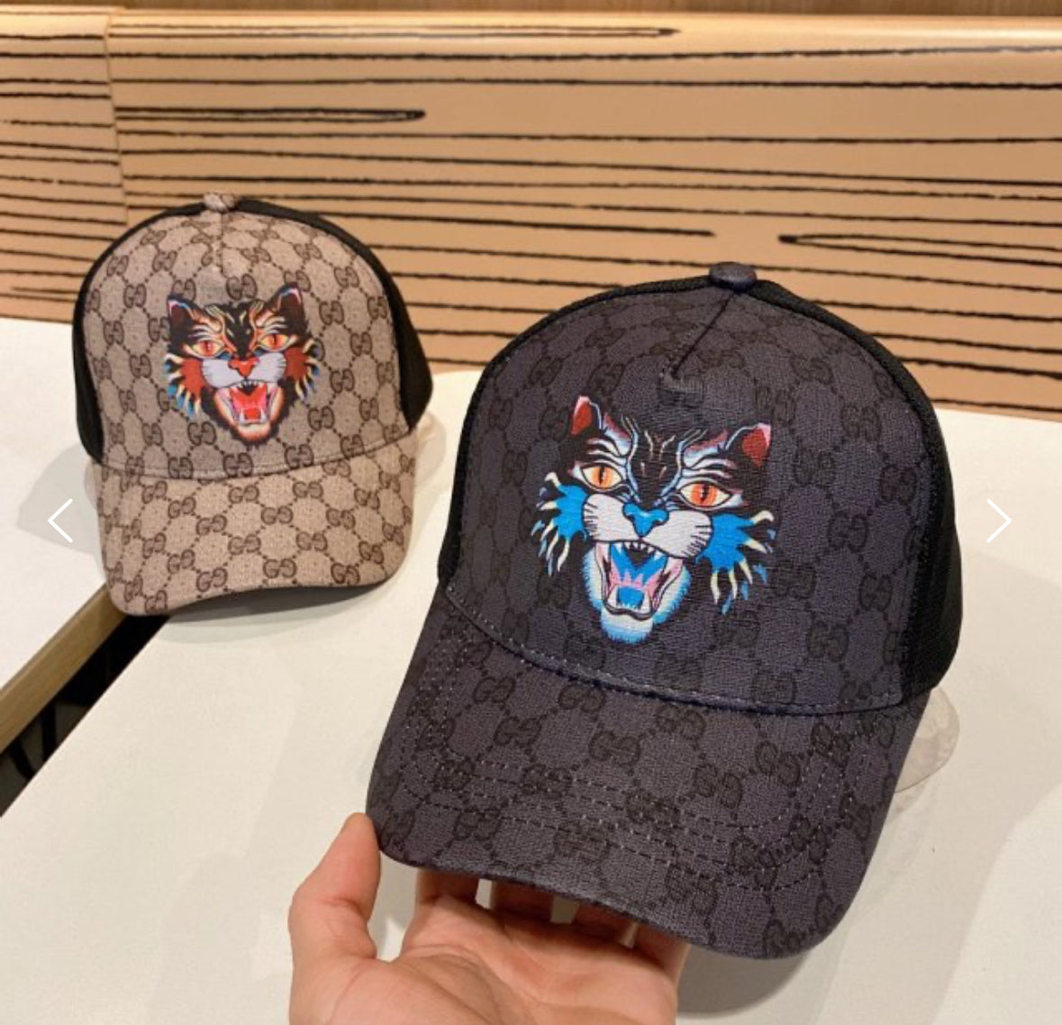 Gucci GG Supreme Tiger Print Cap – Black