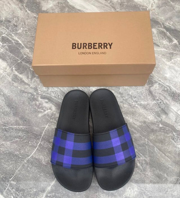 Ciabatte Burberry Check – Blu/Navy