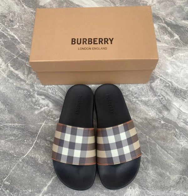 Ciabatte Burberry Check – Archive Beige