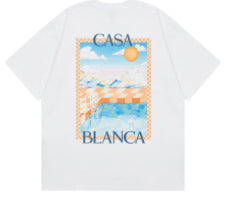 Casablanca Tennis Club T-Shirt – White/Blue