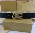 Burberry Equestrian Knight Belt – Black/Gold