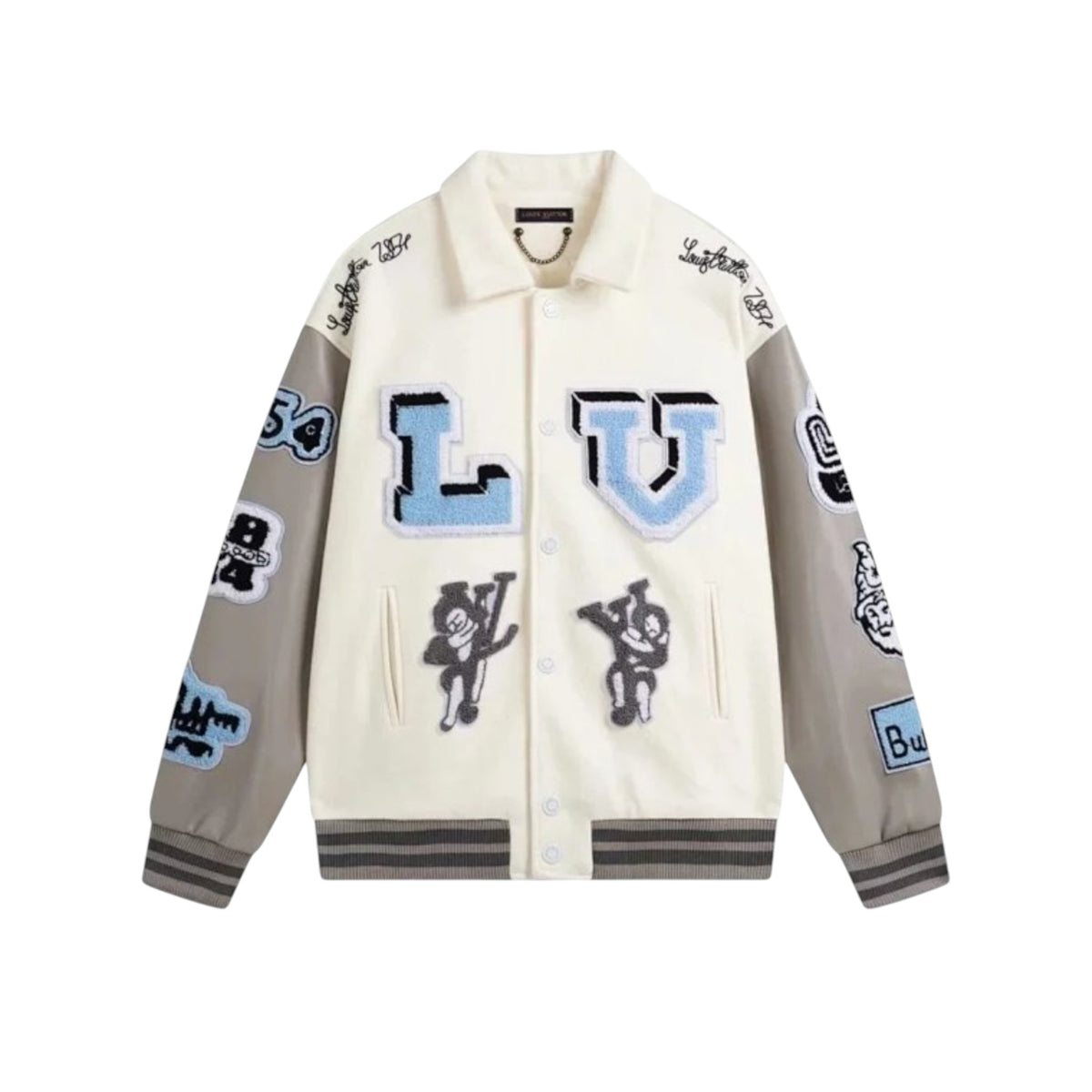 Louis Vuitton Varsity Jacket – White/Grey