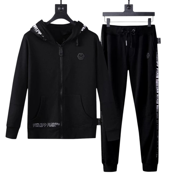 Tuta Philipp Plein nera con logo