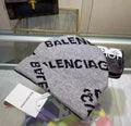 Balenciaga Allover Logo Knit Beanie – Grey/Black