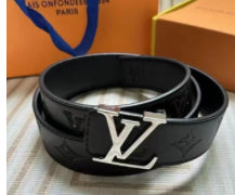 Louis Vuitton LV Initiales Belt – Black Monogram / Silver