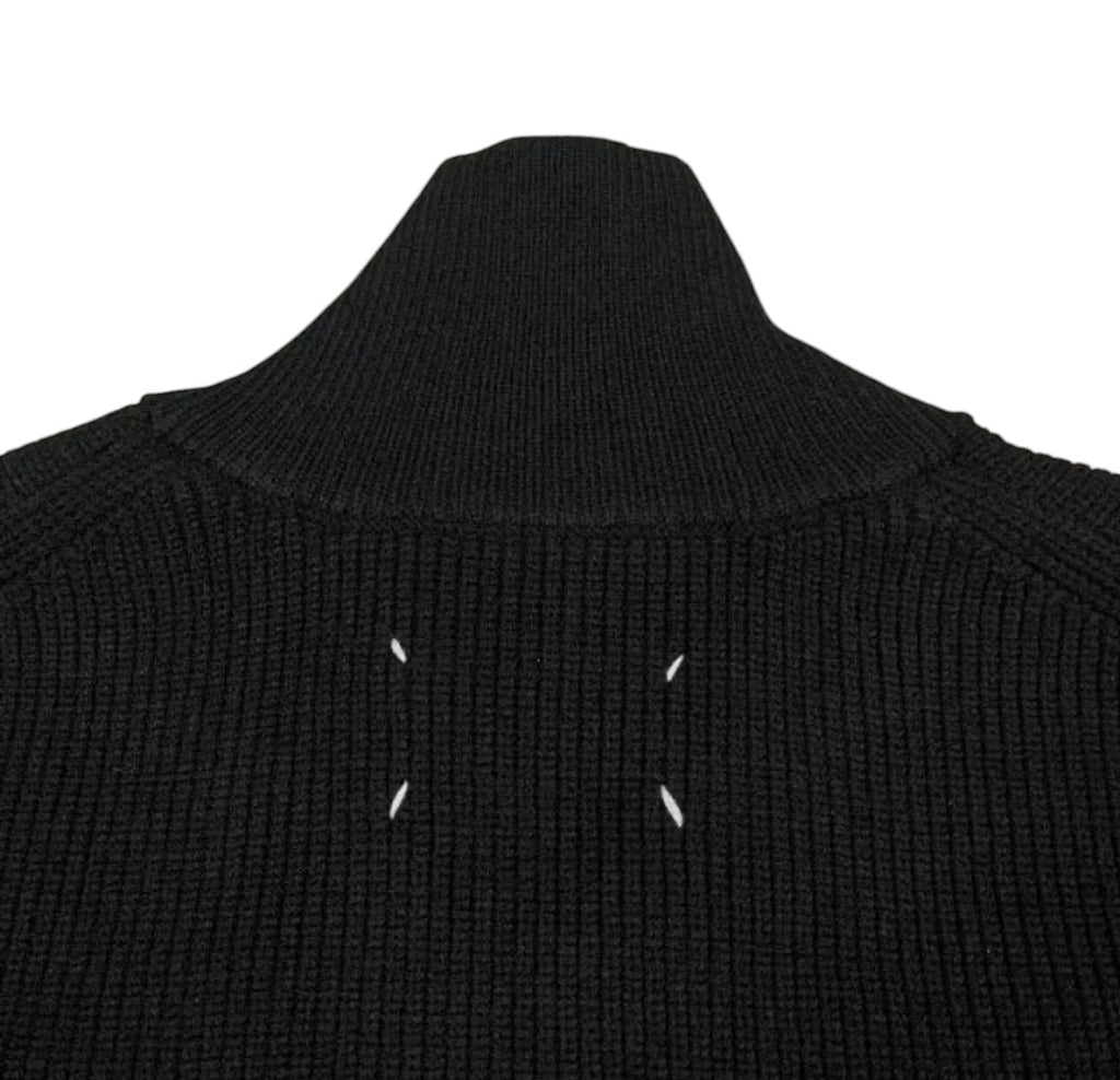 Maison Margiela 4-Stitch Zip-Up Knit – Black