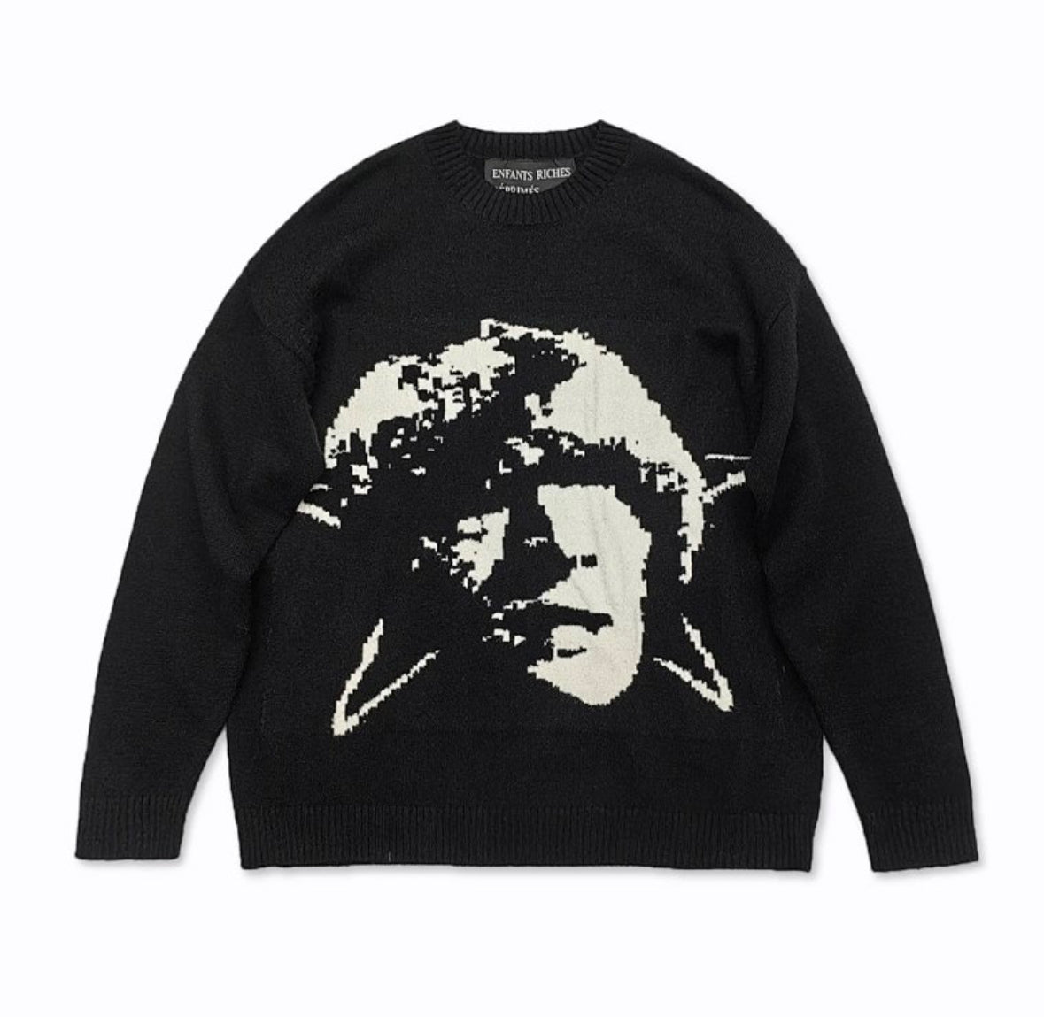 Enfants Riches Déprimés Portrait Knit Sweater – Black/White