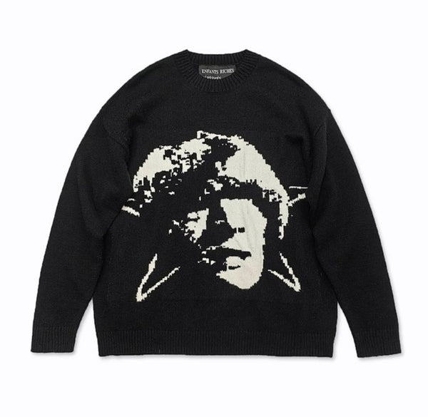 Enfants Riches Déprimés Portrait Knit Sweater – Black/White