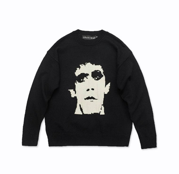 Maglione Portrait in maglia Enfants Riches Déprimés – Nero