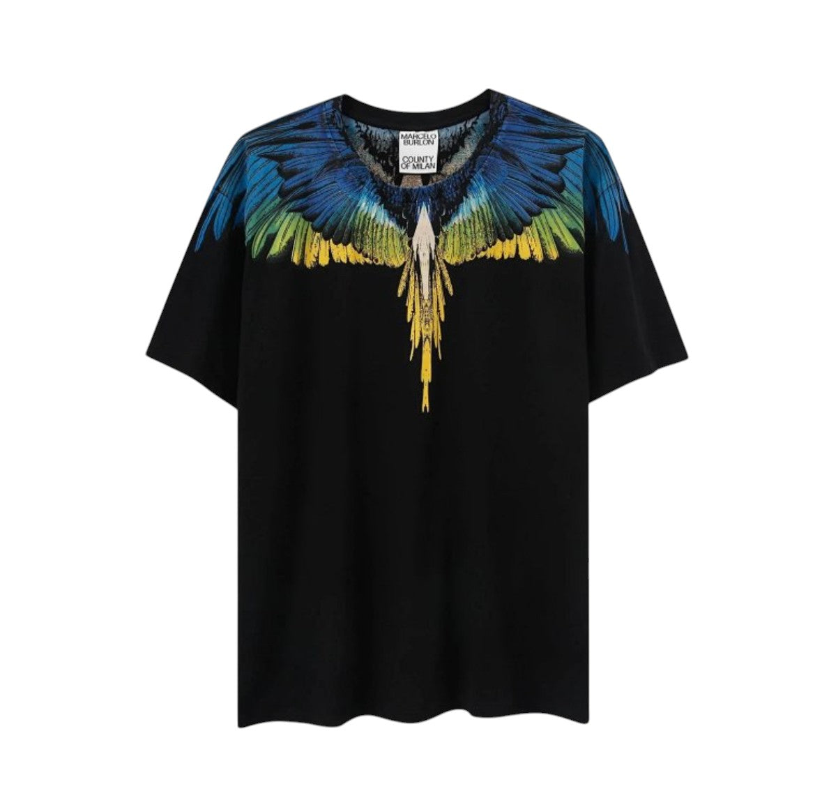 Marcelo Burlon County of Milan Wings T-Shirt – Black/Blue/Yellow