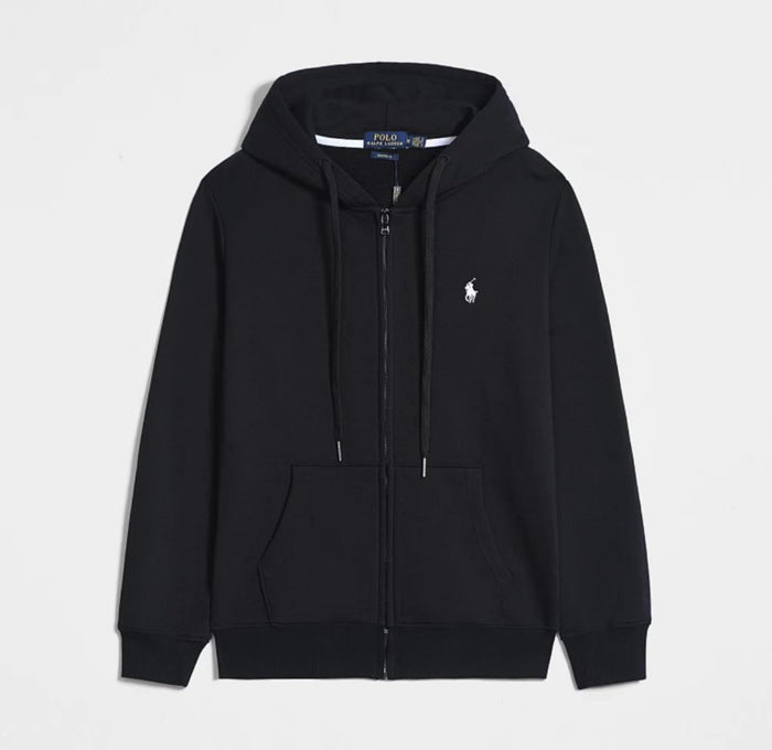 Sweat à capuche zippé Ralph Lauren - Noir/Blanc