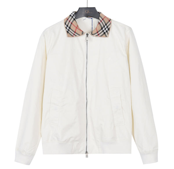 Giacca Harrington con colletto a motivo Burberry Check