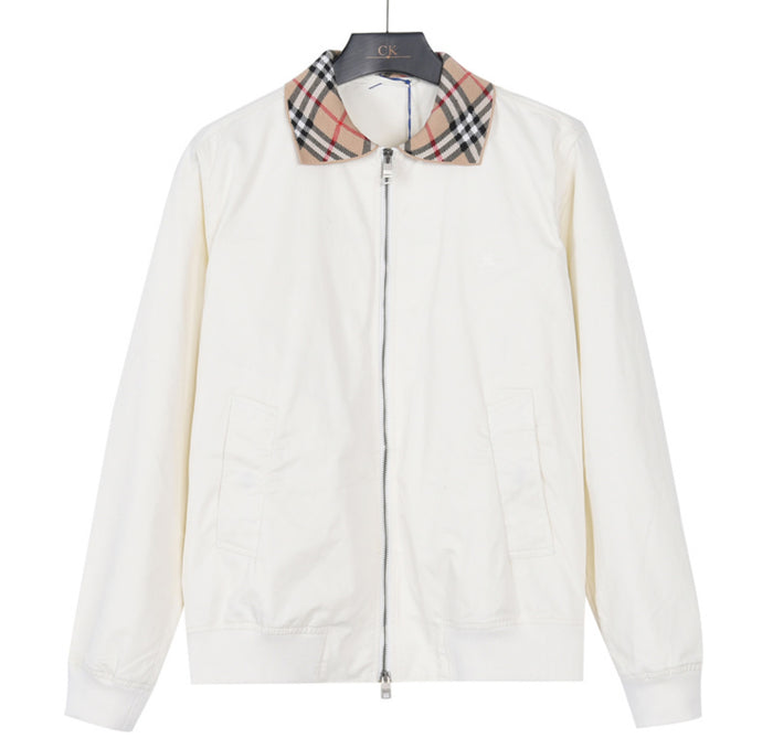 Giacca Harrington con colletto a motivo Burberry Check