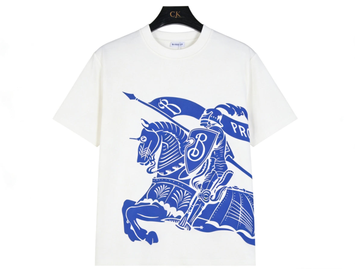 Burberry Equestrian Knight T-Shirt – White/Blue