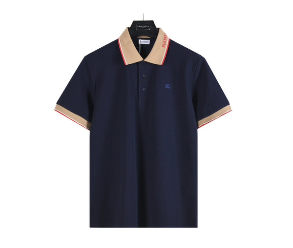 Burberry Contrast Collar Polo Shirt – Navy