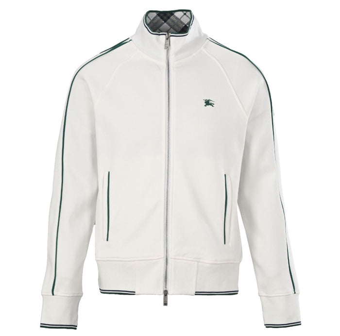 Veste de survêtement blanche Burberry – bordures vertes