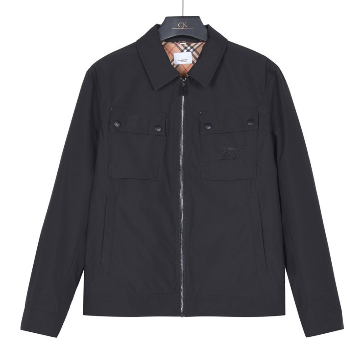Burberry Check-Lined Harrington Jacket – Black