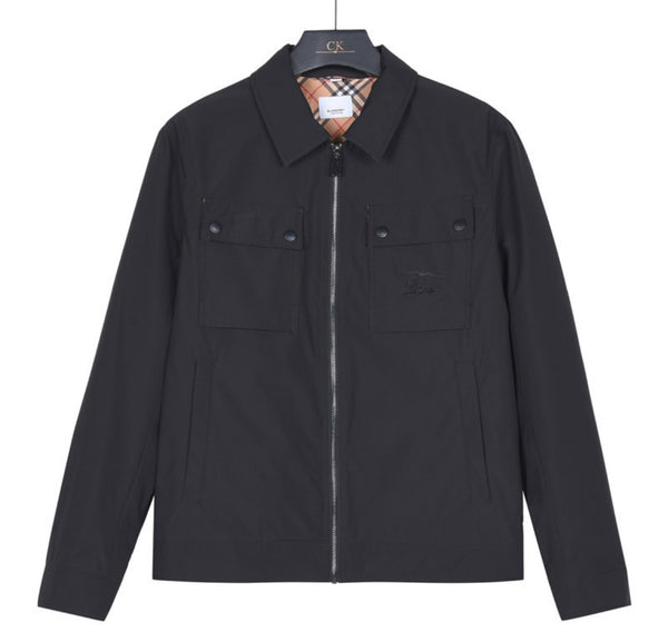 Giacca Harrington Burberry con fodera a quadri – Nero
