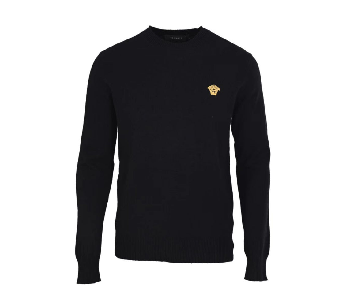 Versace Medusa Logo Knit Sweater – Black