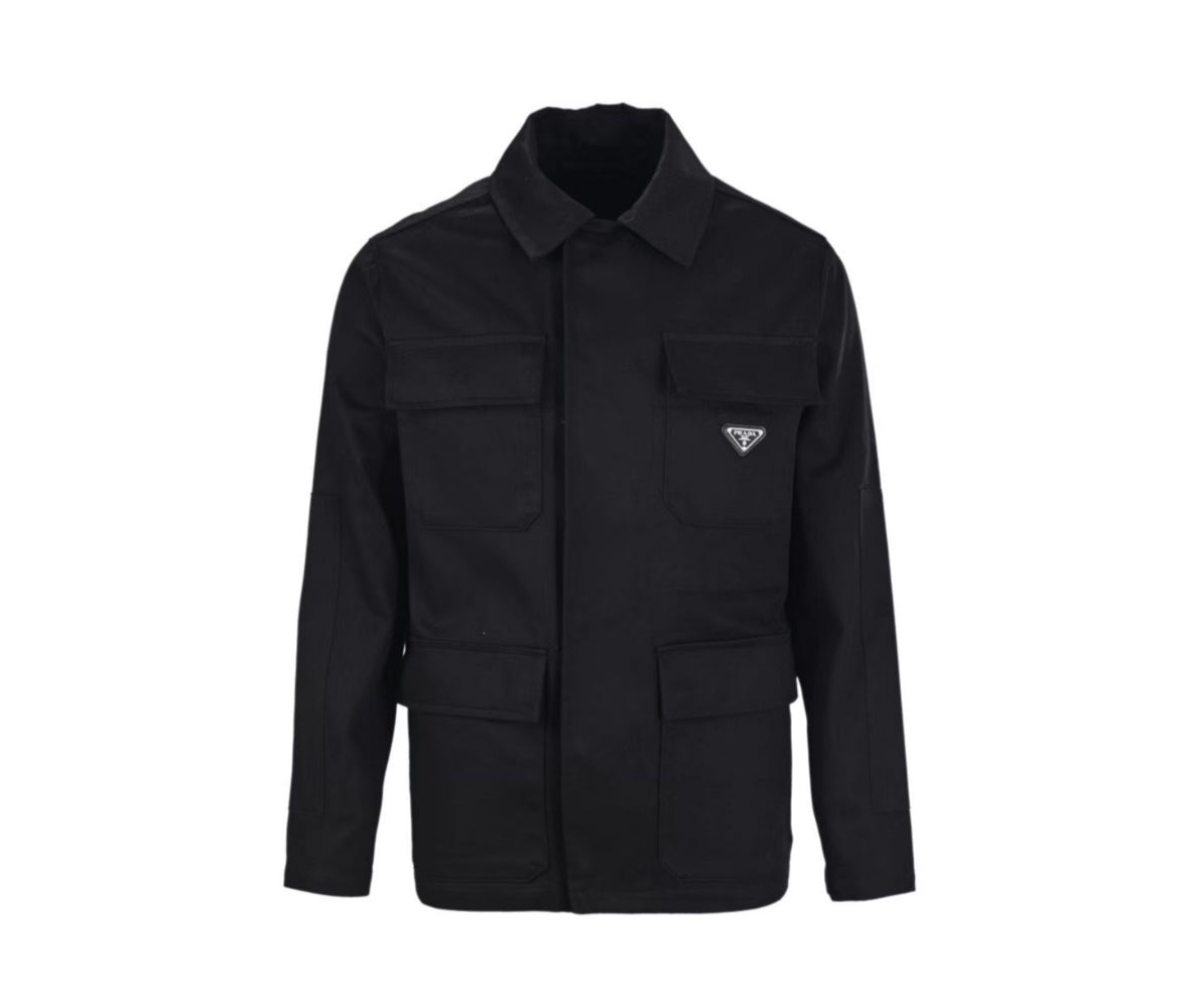 Prada Black Multi-Pocket Overshirt Jacket