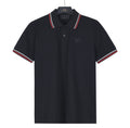 Prada Black Striped Collar Polo Shirt
