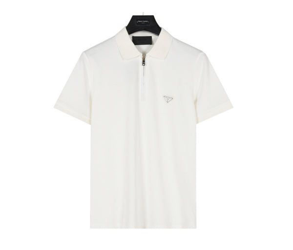 Prada White Half-Zip Polo Shirt