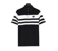 Prada Black & White Striped Polo Shirt