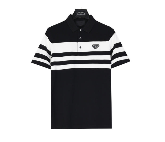 Polo Prada noir et blanc à rayures