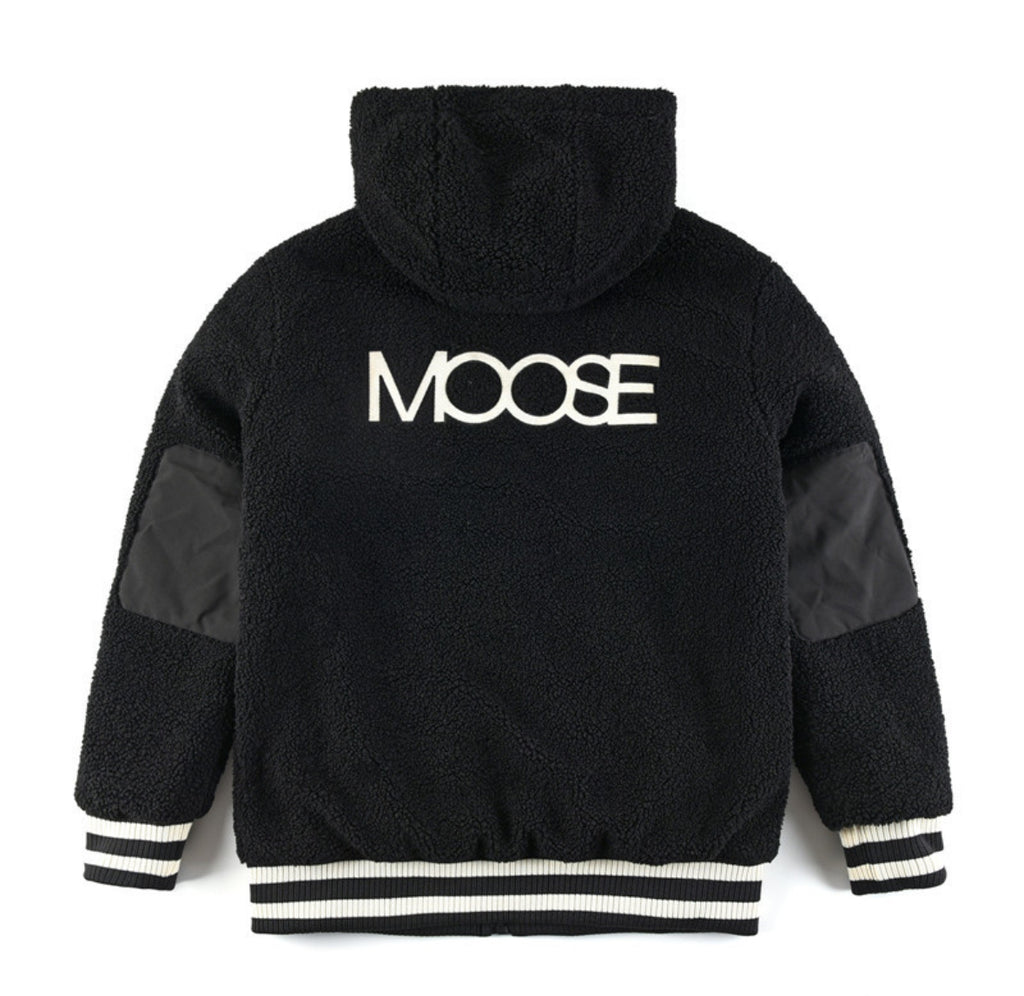 Moose Knuckles Black Sherpa Fleece Hoodie