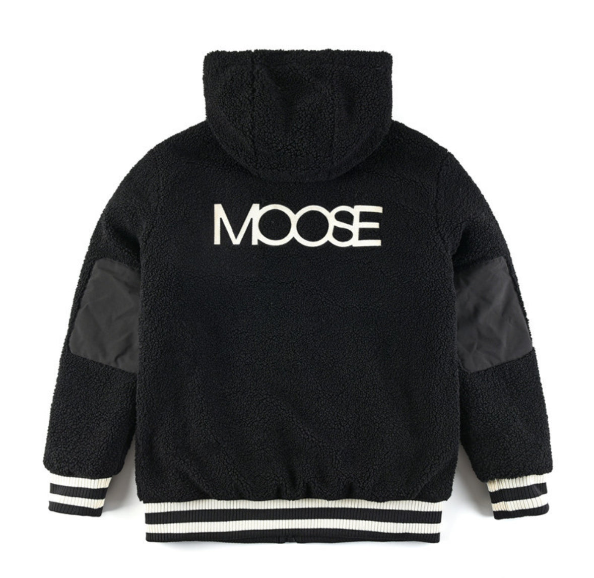 Moose Knuckles Black Sherpa Fleece Hoodie