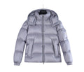 Moncler Light Grey Hooded Puffer Jacket