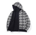 Loewe Anagram Jacquard Zip-Up Hoodie – Black/White