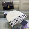 Louis Vuitton Monogram Cuff Beanie – White/Black