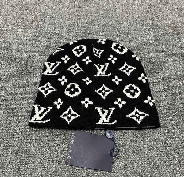 Bonnet Louis Vuitton Monogram – Noir/Blanc