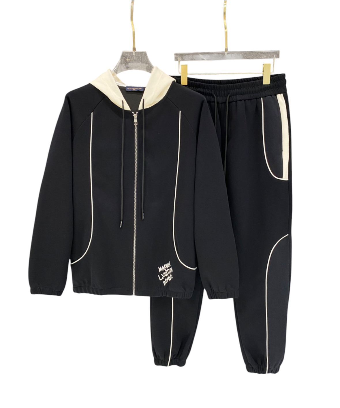 Louis Vuitton Black & White Piped Tracksuit