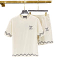 Louis Vuitton White Wave Trim T-Shirt & Shorts Set