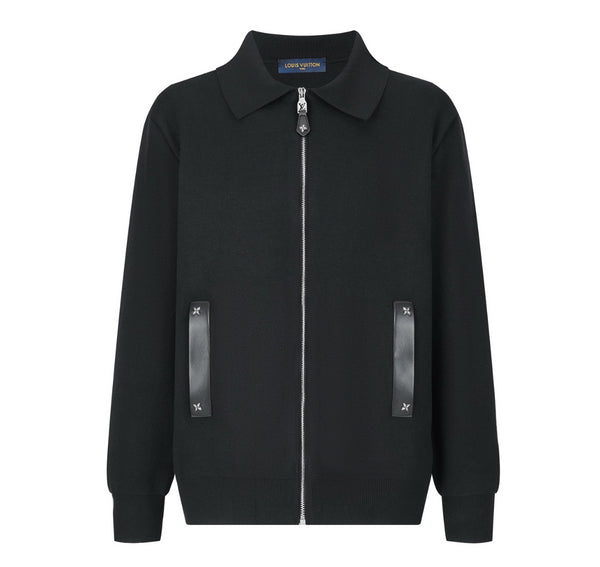 Giacca nera con zip Louis Vuitton
