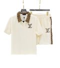 Louis Vuitton White Monogram Collar Polo Set