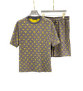 Louis Vuitton Grey & Yellow Monogram T-Shirt & Shorts Set