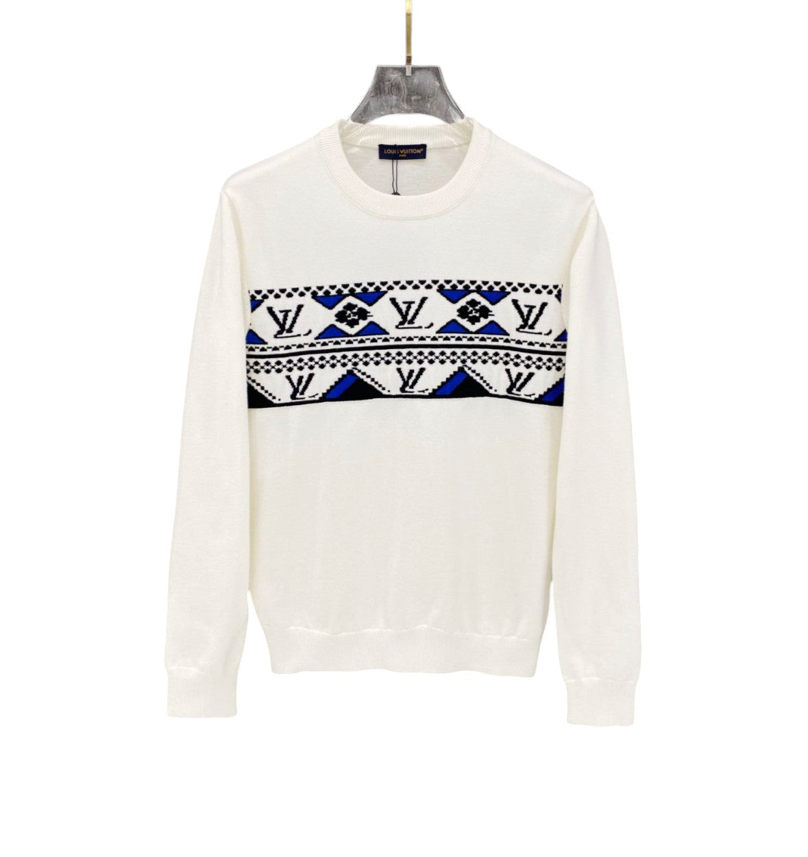 Louis Vuitton White Monogram Pattern Sweater