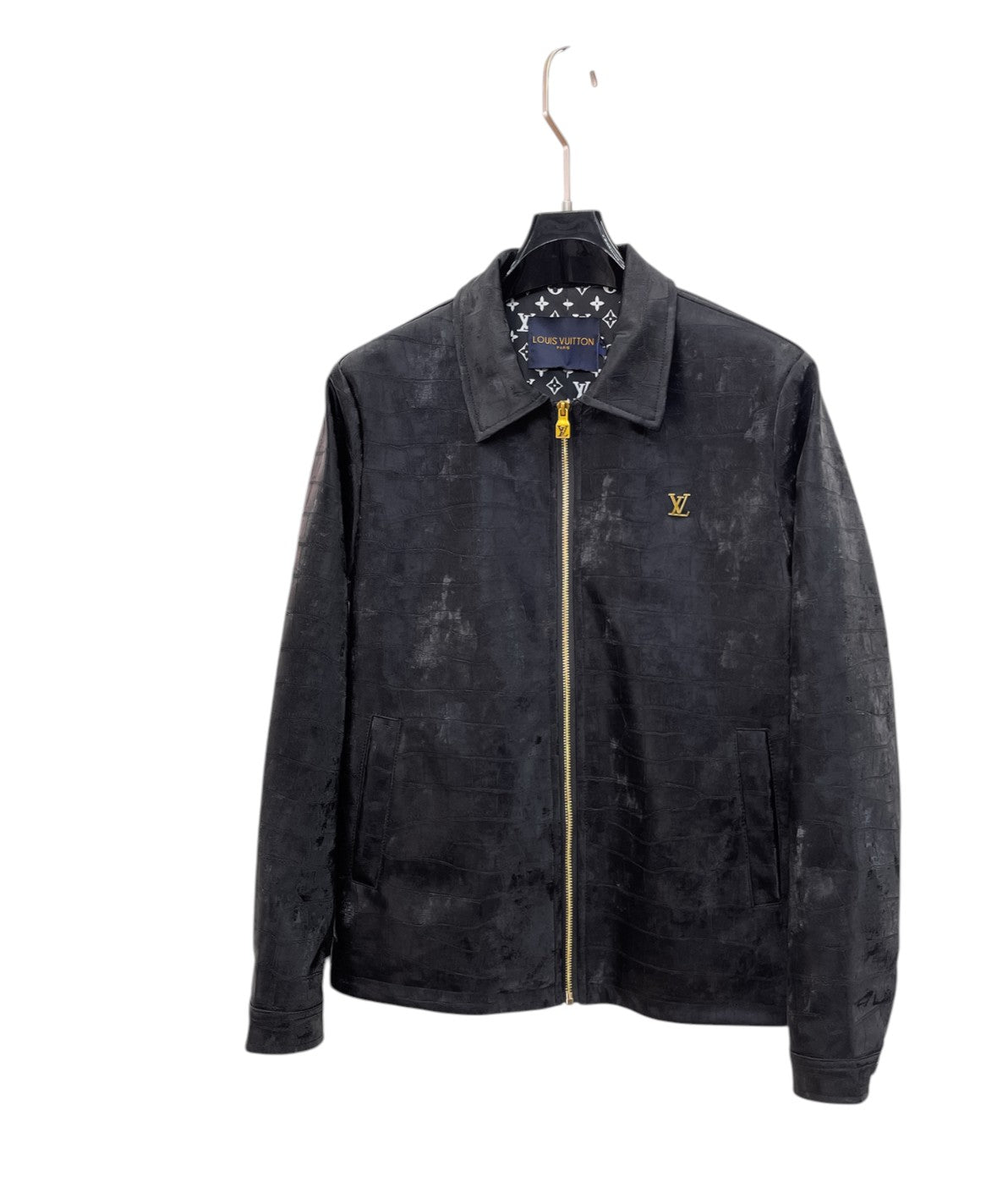Louis Vuitton Black Textured Monogram Jacket