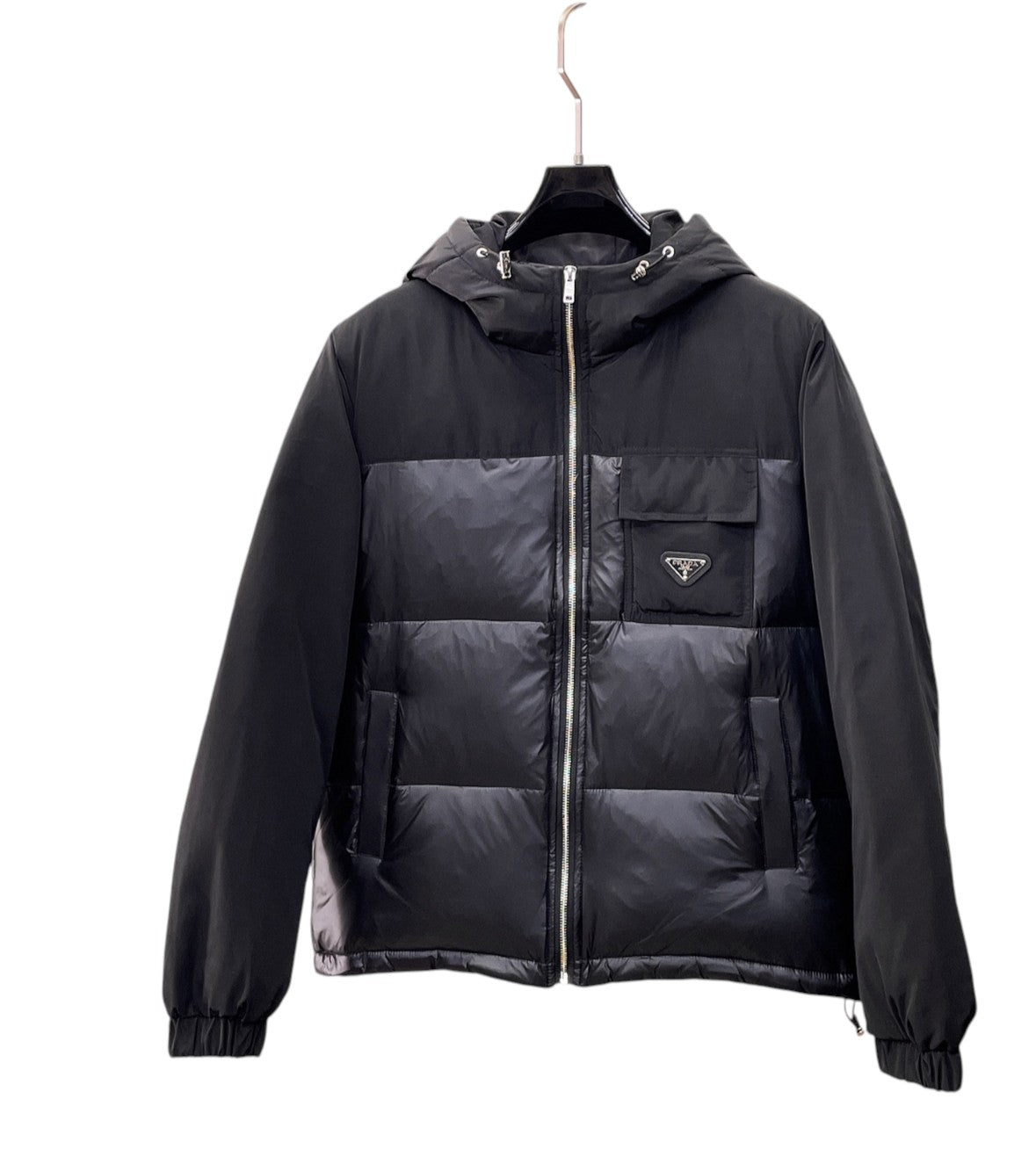 Prada Two-Tone Hooded Down Jacket
