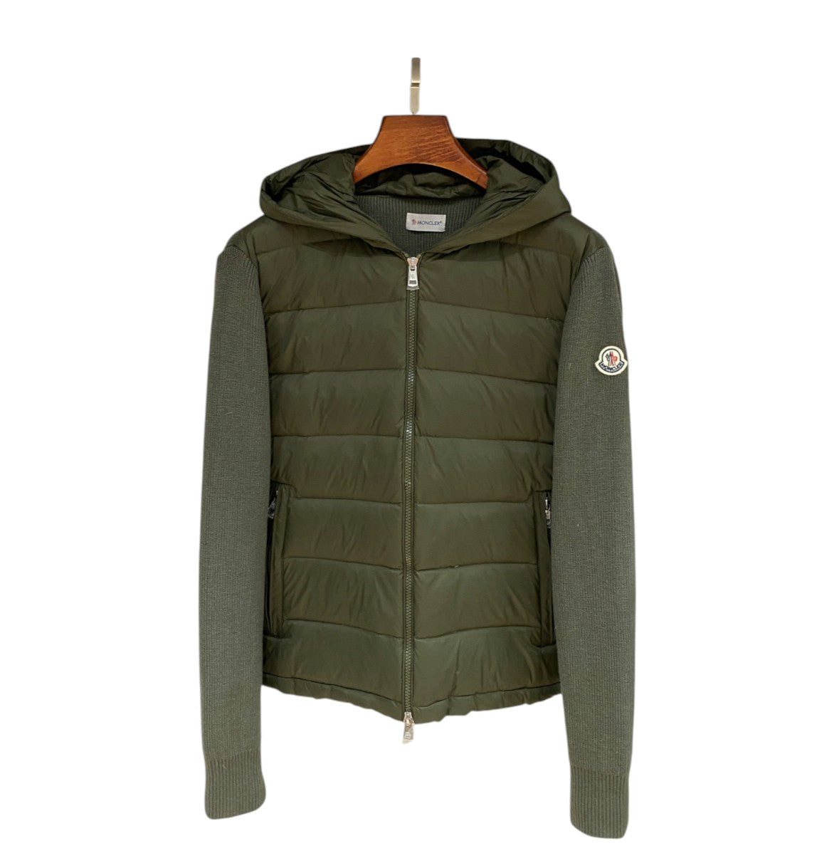 Moncler Hooded Cardigan Jacket - Green